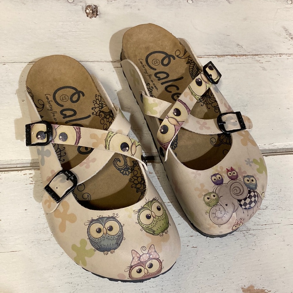 Calceo Elephant and Owl Clogs